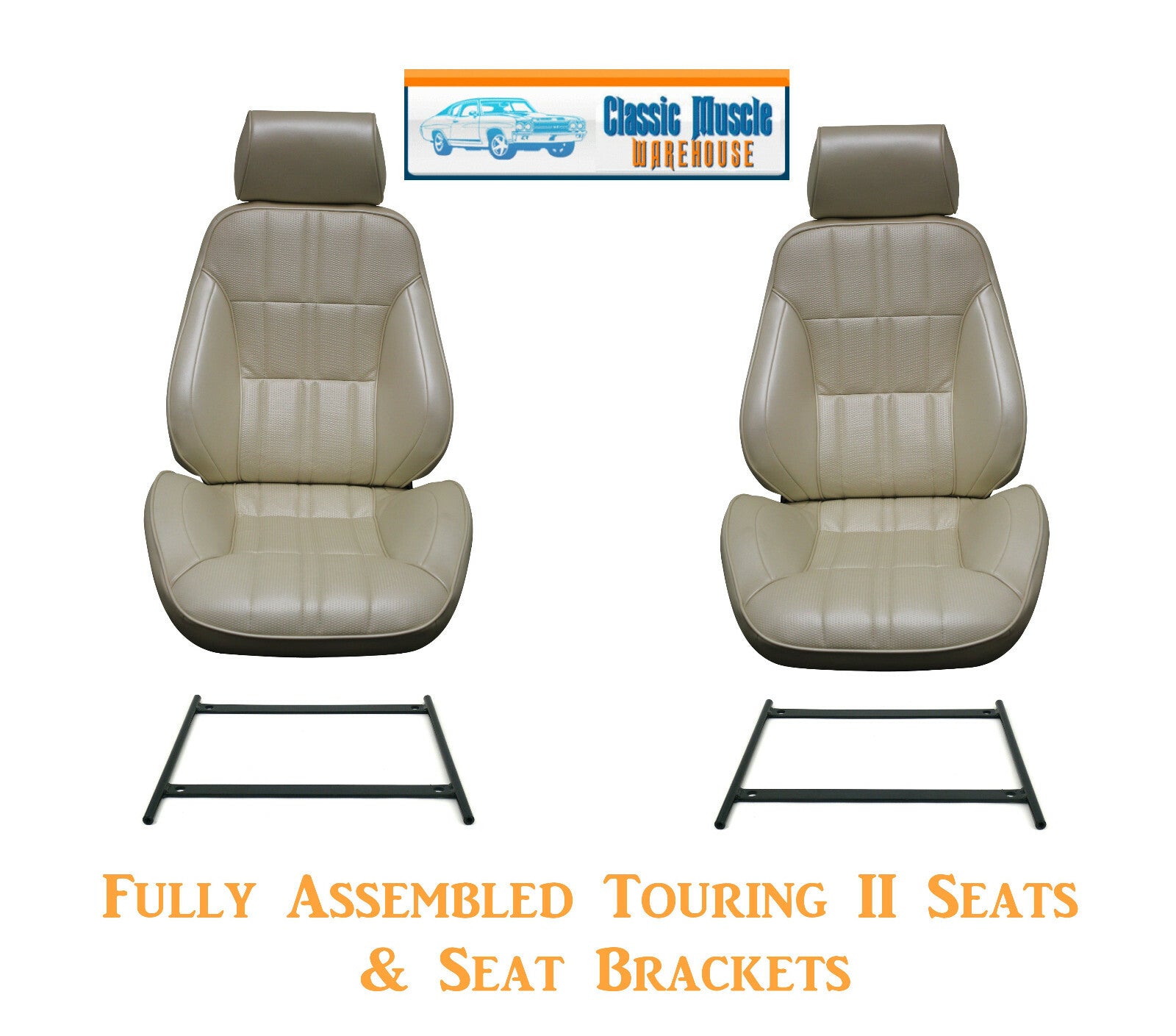Deluxe Touring II Fully Assembled Seats & Brackets 1971-73 Mustang - Any Color