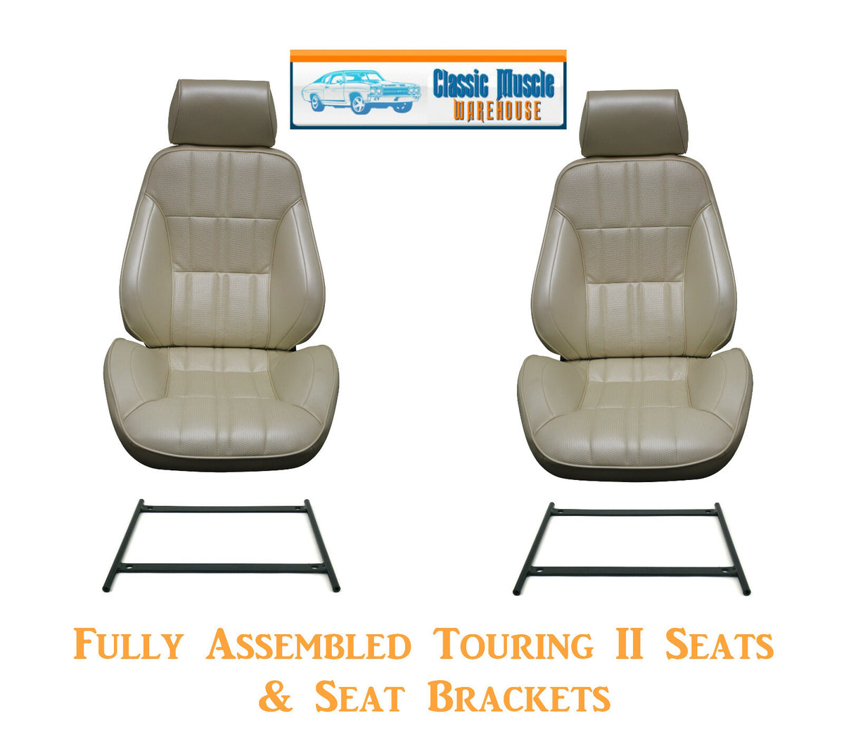 Deluxe Touring II Fully Assembled Seats & Brackets 1971-73 Mustang - Any Color