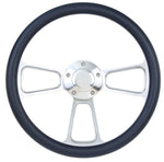 1969-1994 Impala, Bel Air, Caprice 14" Black Steering Wheel Kit, Plain Horn