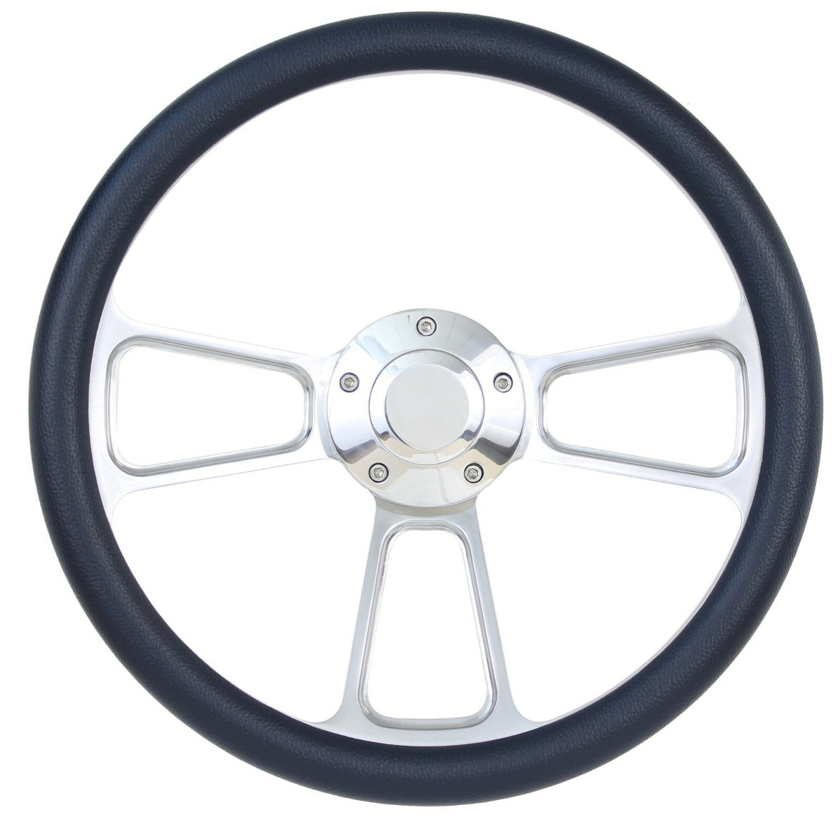 1969-1994 Impala, Bel Air, Caprice 14" Black Steering Wheel Kit, Plain Horn