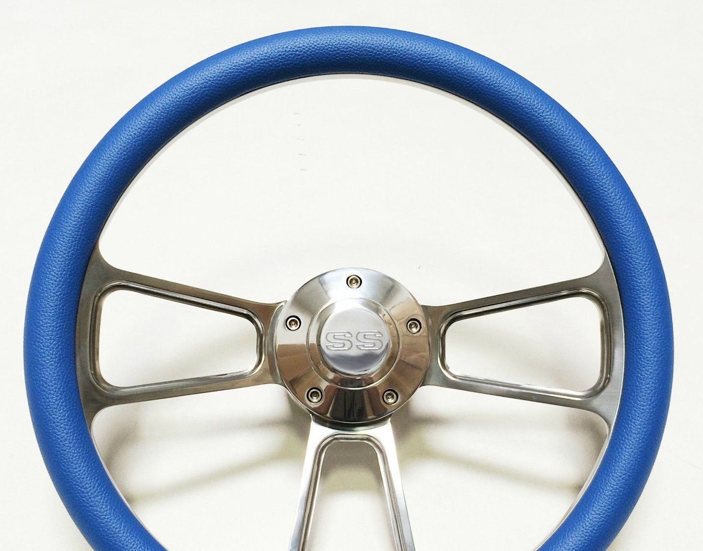 Nova Camaro Chevelle El Camino  Blue & Billet Steering Wheel, SS horn