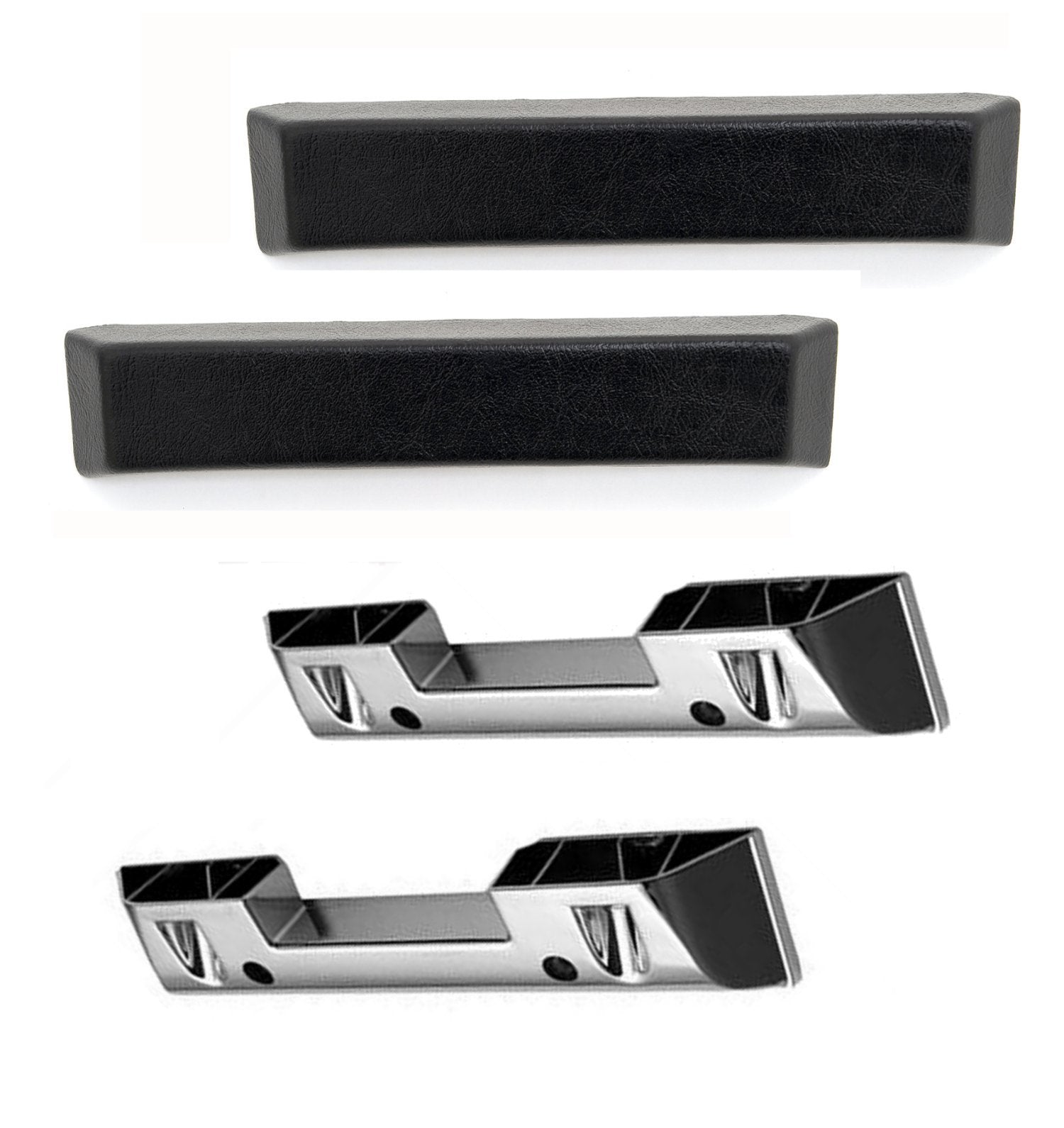 1964 - 1966 Mustang Arm Rest Set - Black- Arm Rest Base and Pad Included