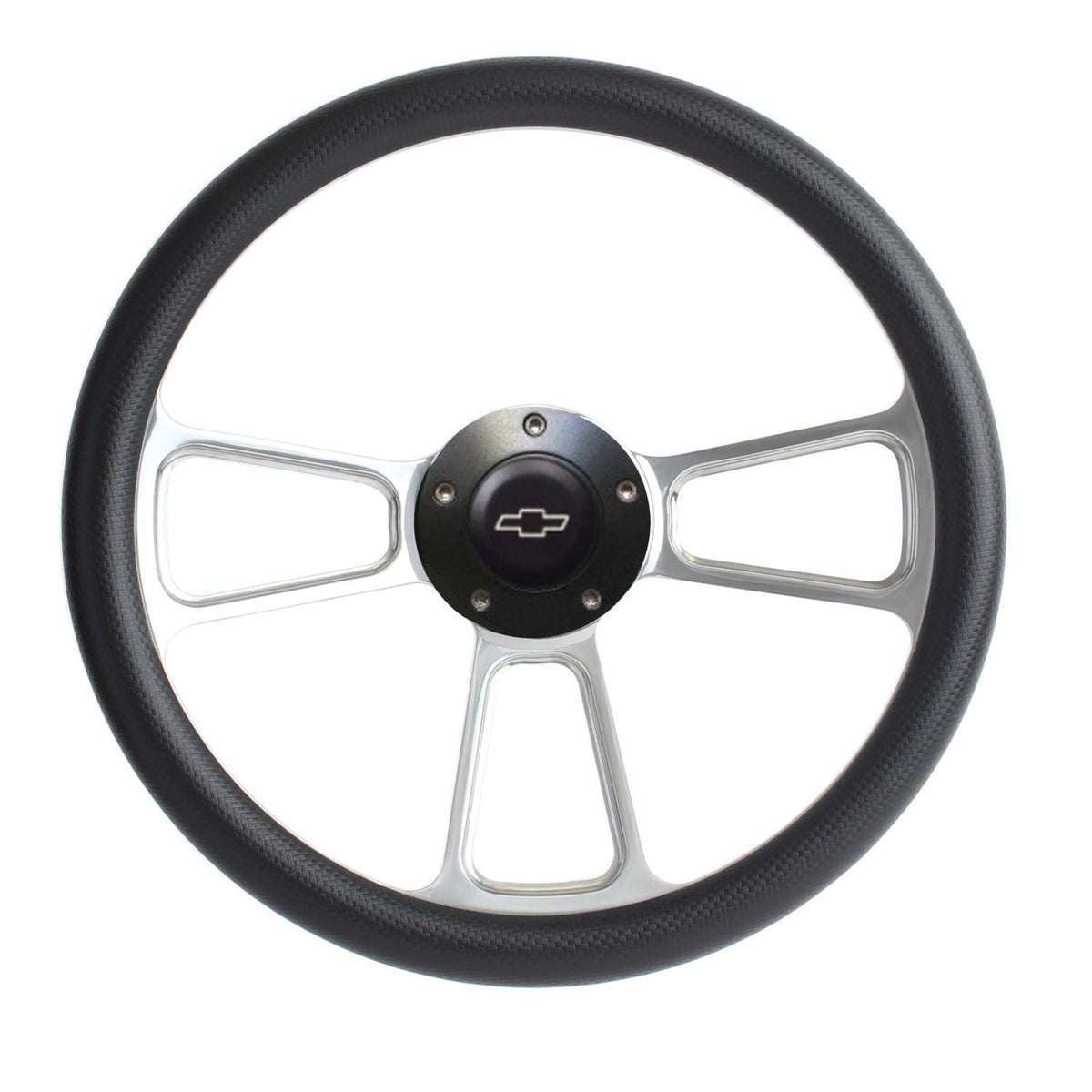 Hot Rod Custom Billet & Black Steering Wheel Boss Kit for 1969-94 GM Column