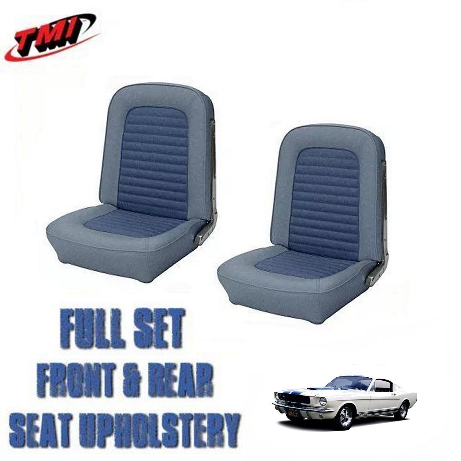 1966 Mustang Fastback Front and Rear Seat Upholstery Blue by TMI-IN STOCK!!