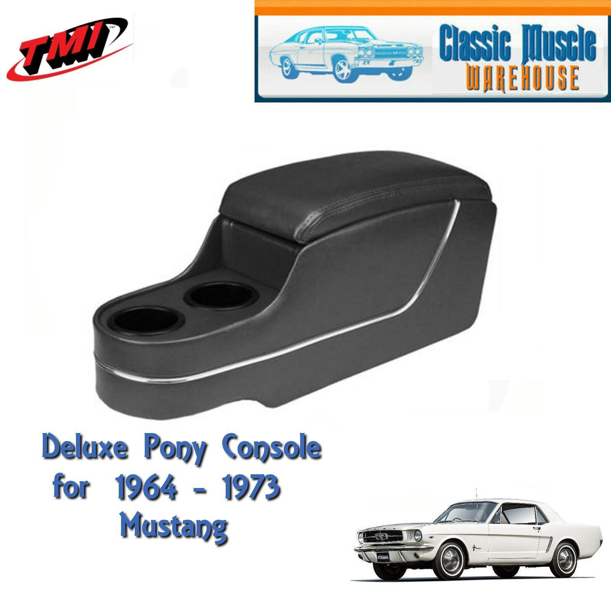 Deluxe Pony Console for 1964 to 1967 Mustang Without Factory Console, BLACK