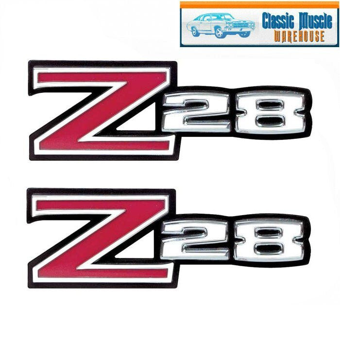 1970-74 Camaro; Z28 Front Fender Emblems; GM Licensed OER