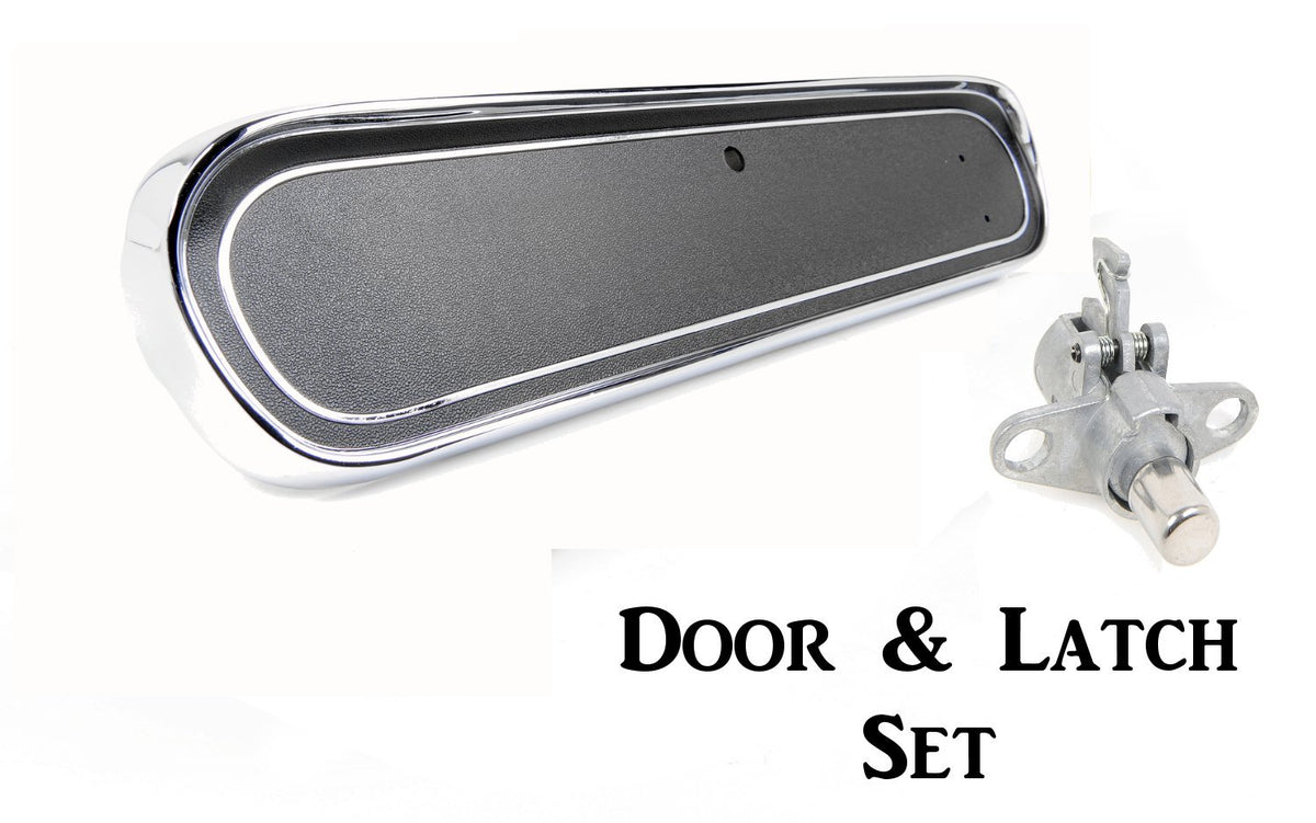 1966 Mustang Glove Box Door and Latch, Standard Black by ACP, Ships Free