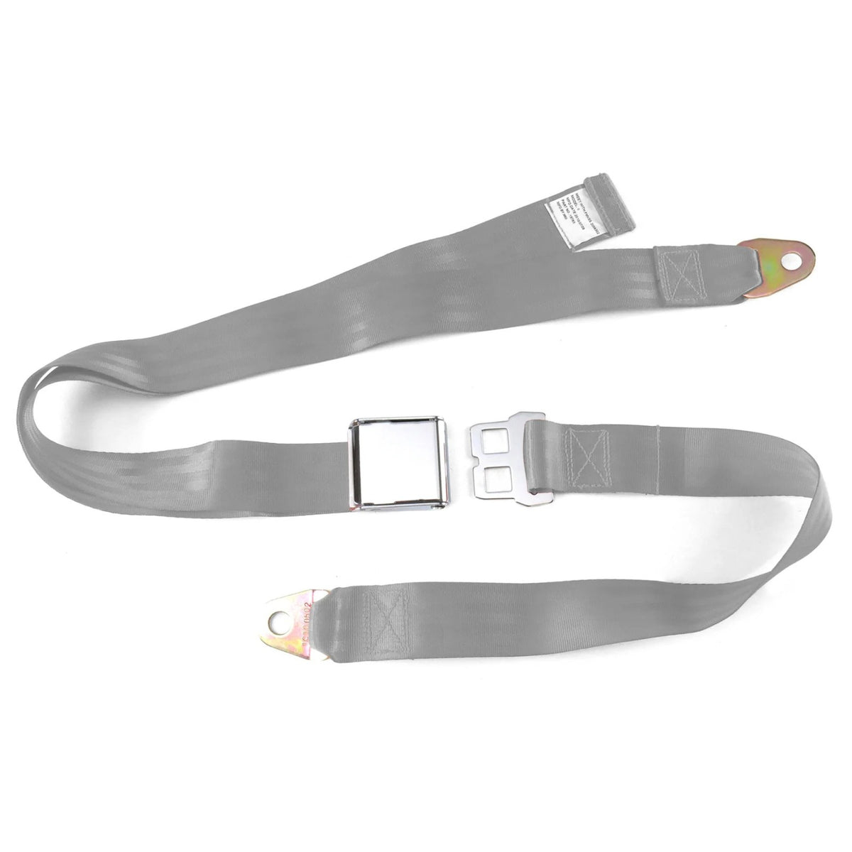 2pt Gray Lap Seat Belt Airplane Buckle - PAIR - 70's rat rods muscle cars