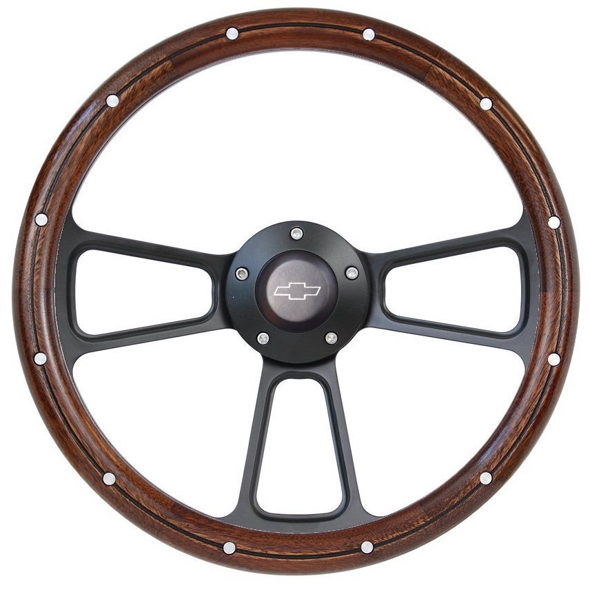 1970 -73 Chevy CK Pick Up Truck, Blazer Wood Steering Wheel, Adapter, Chevy Horn