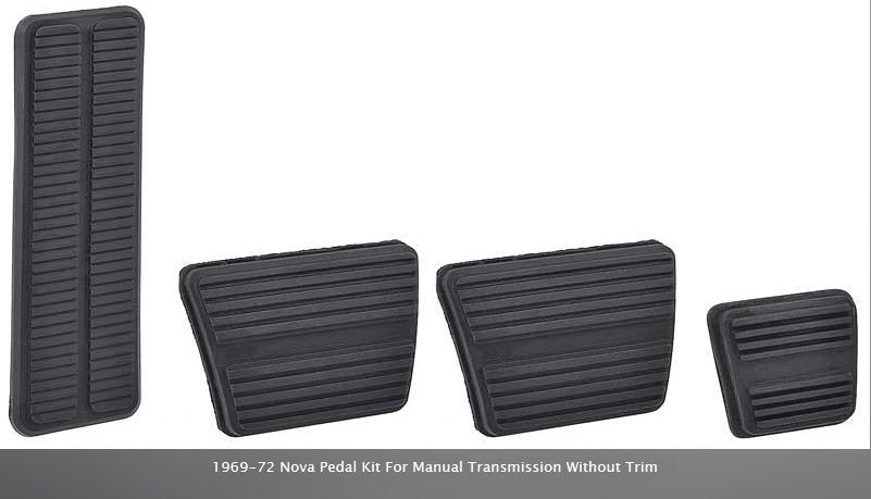 1969 - 72 Chevy Nova Replacement Pedal Kit, for Manual Transmission