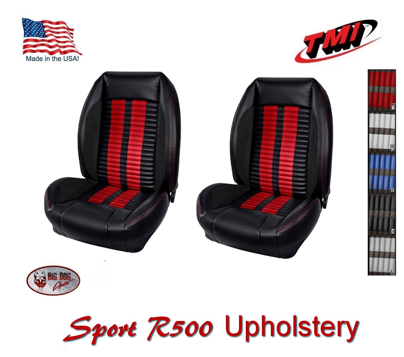 Sport R500 Front Bucket & Rear Bench Seat Upholstery 1964 - 67 Mustang Fastback