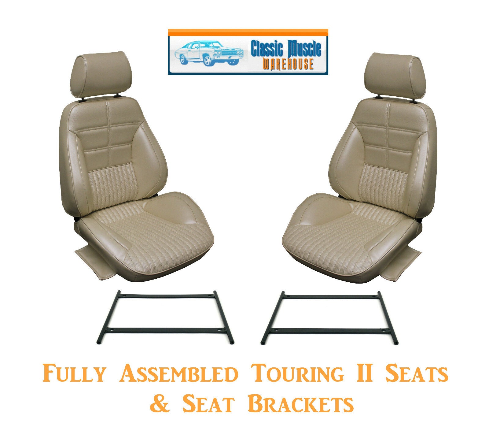 Deluxe/Grande Touring II Fully Assembled Seats & Brackets 1970 Mustang Any Color
