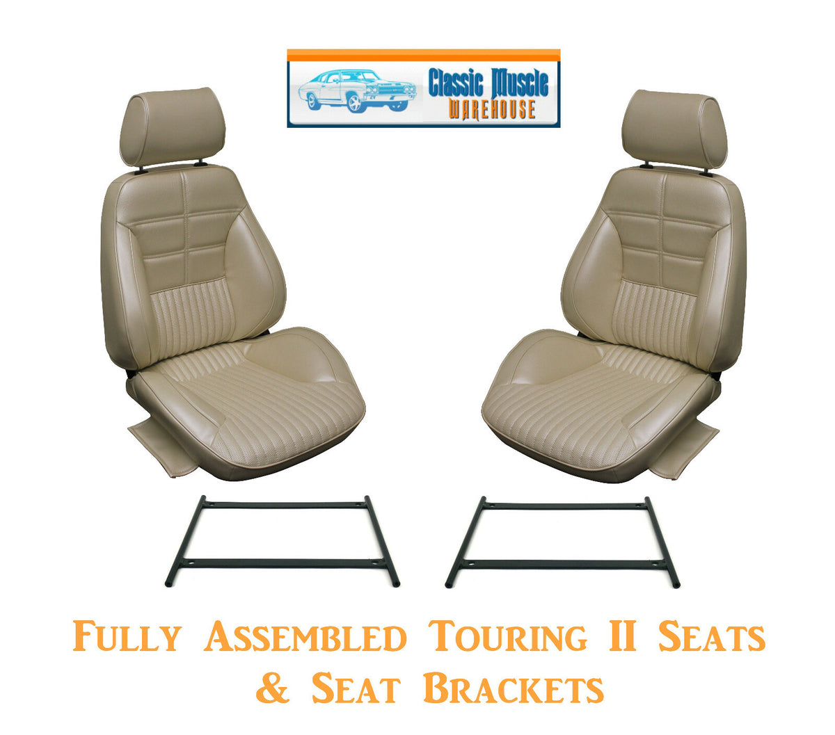 Deluxe/Grande Touring II Fully Assembled Seats & Brackets 1970 Mustang Any Color