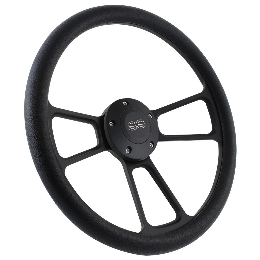 1967 Chevy Camaro SS Black Steering Wheel Chevy SS Horn Kit + Adapter
