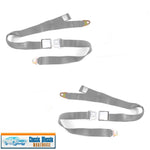2pt Gray Lap Seat Belt Airplane Buckle - PAIR - 70's rat rods muscle cars