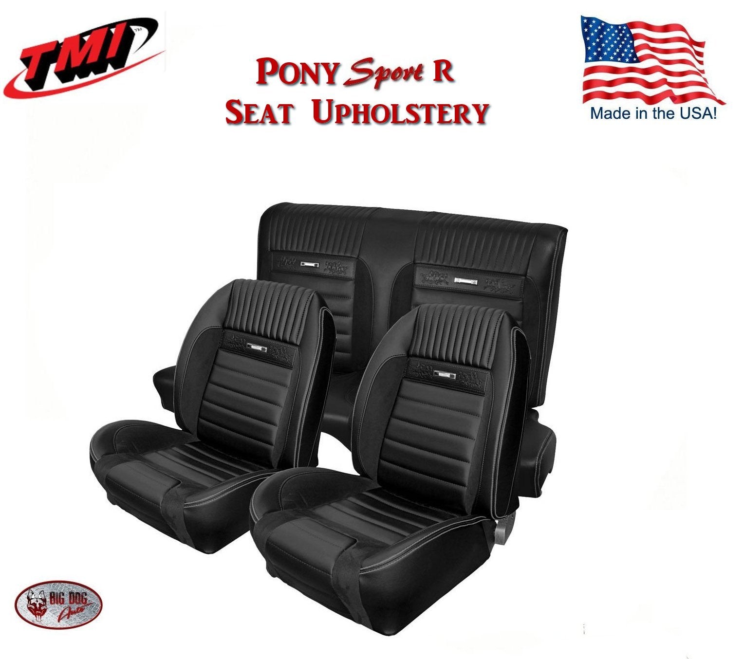 1964 - 66 Mustang Fastback Front/Rear Seat PONY Sport R Upholstery & Foam