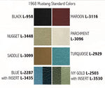 Standard Touring II Fully Assembled Seats  1968 Mustang - Your Choice of Color