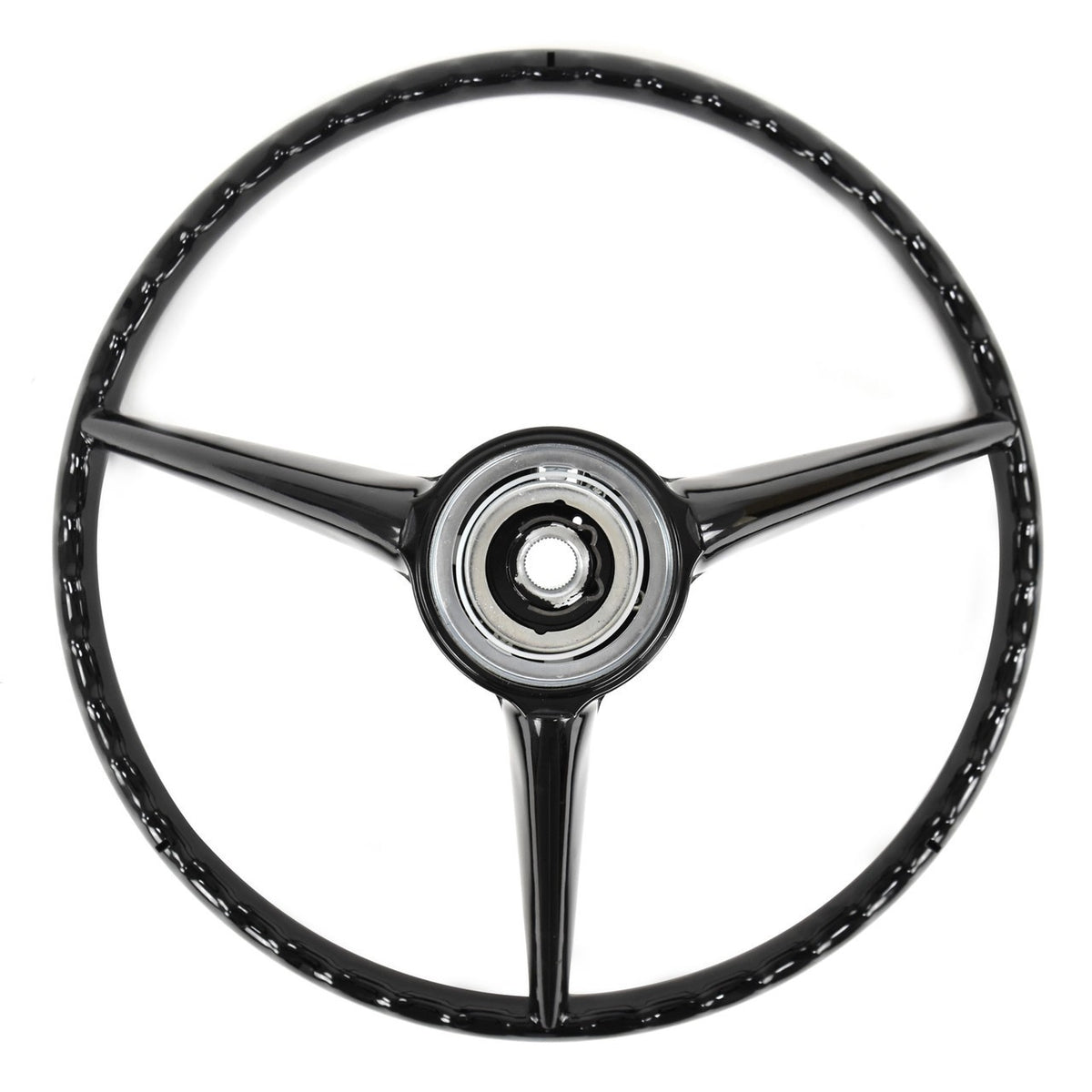 1965 & 1966   Ford Mustang Factory 3 Spoke Black Wheel - Alternator System