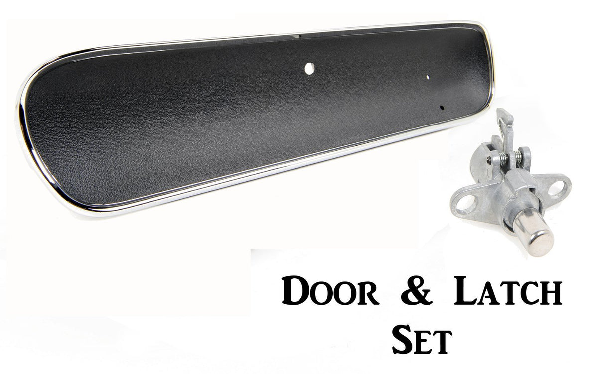 1965 Mustang Glove Box Door and Latch, Standard Black Curved by ACP, Ships Free
