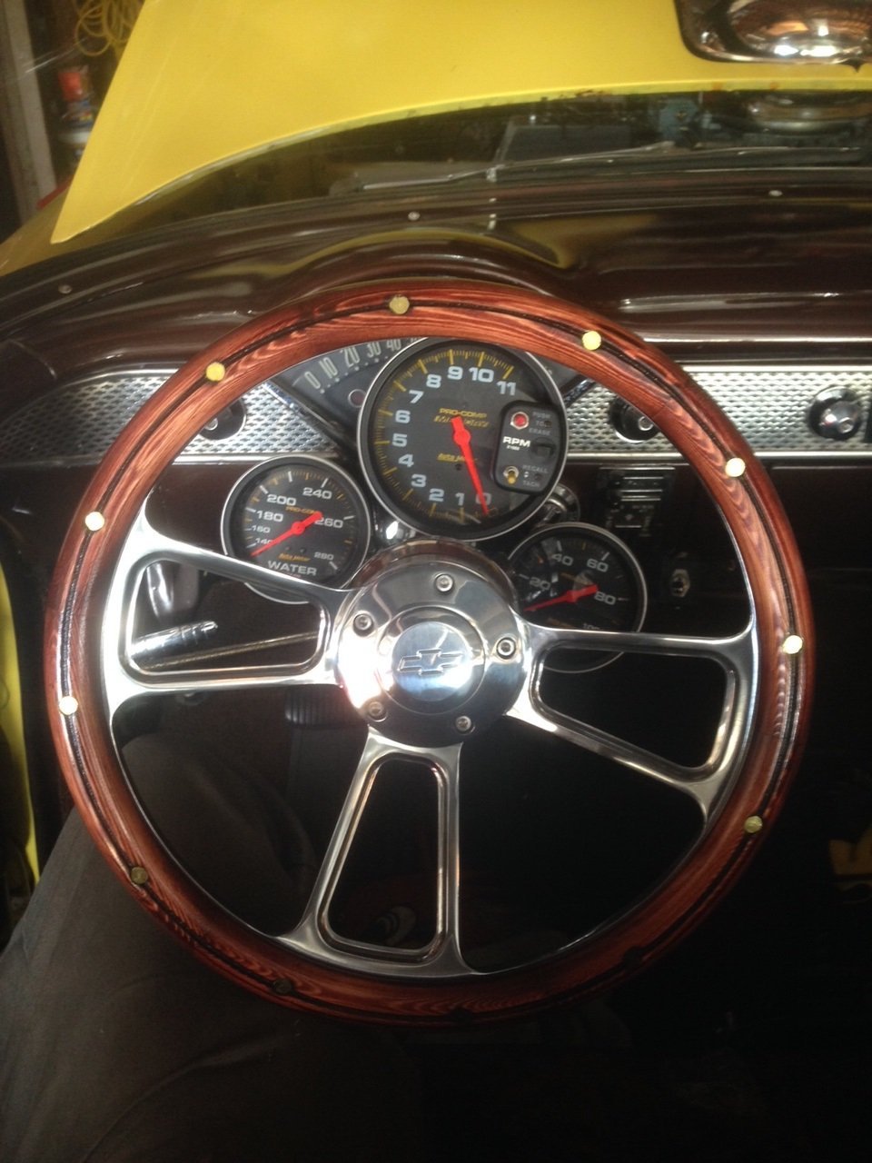 Chevy 2wd 4wd Truck Real Mahogany & BIllet Steering Wheel & Adapter 1970 -73