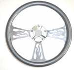 Hot Rod  Street Rod  Rat Rod Truck  Steering Wheel Carbon Fiber & Flames Design 