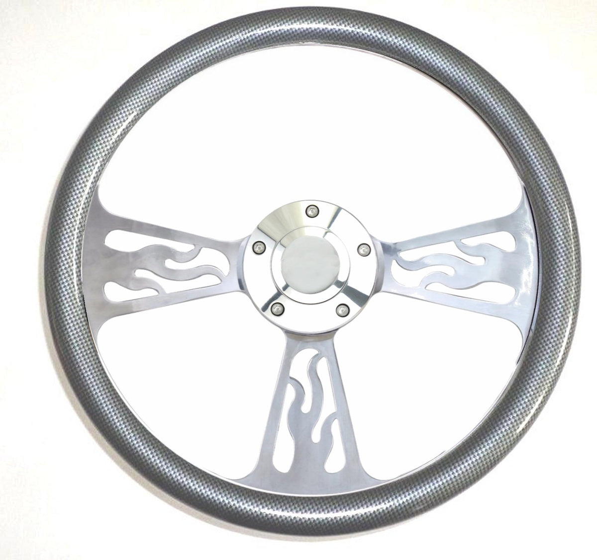 Hot Rod  Street Rod  Rat Rod Truck  Steering Wheel Carbon Fiber & Flames Design 