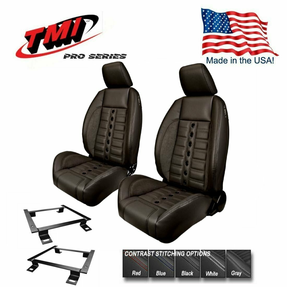 TMI Pro Series Sport XR Lowback Bucket Seats for 1999 - 2004 Mustang, Made in US