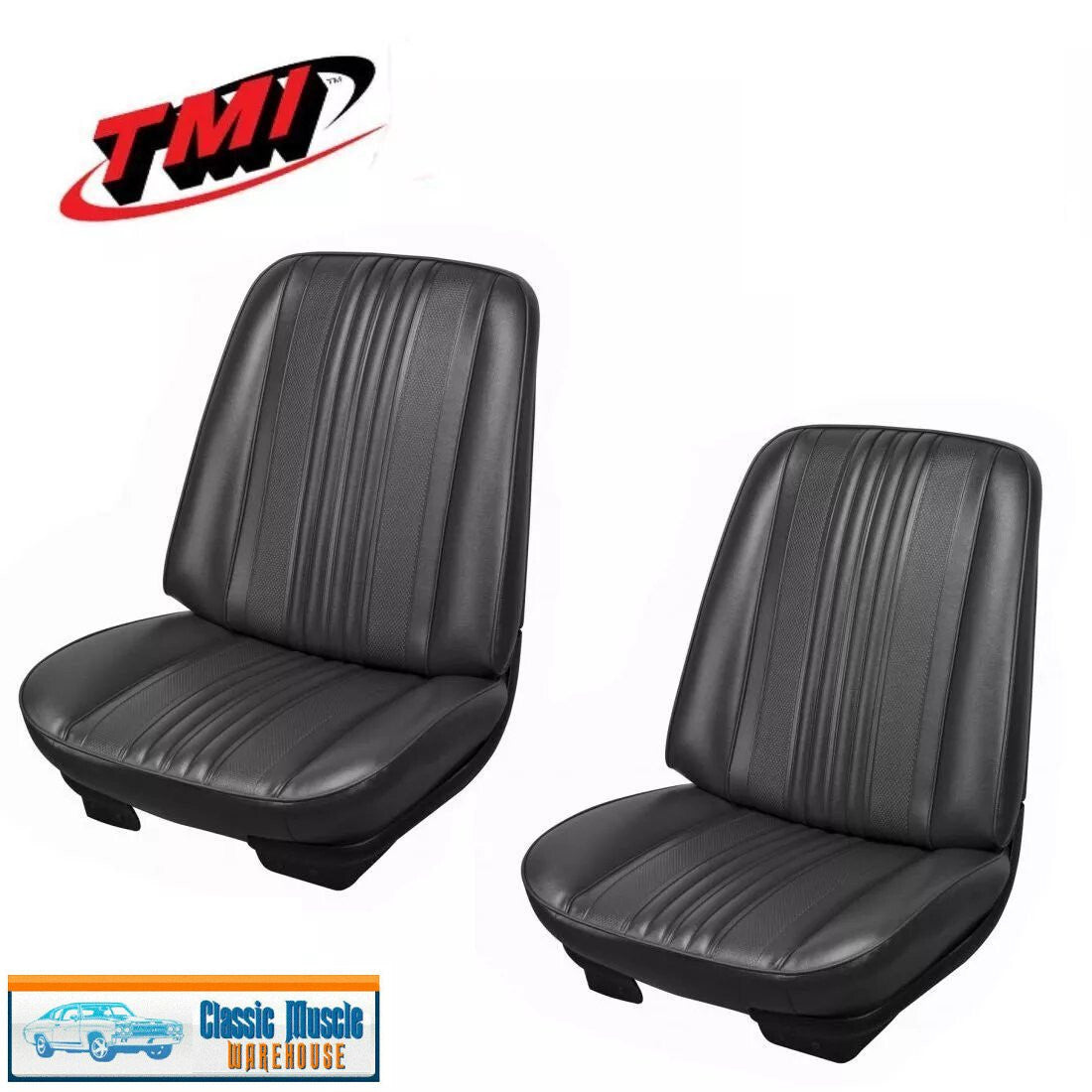 1970 Chevelle Front & Rear Seat Upholstery - Black- Made by TMI IN STOCK