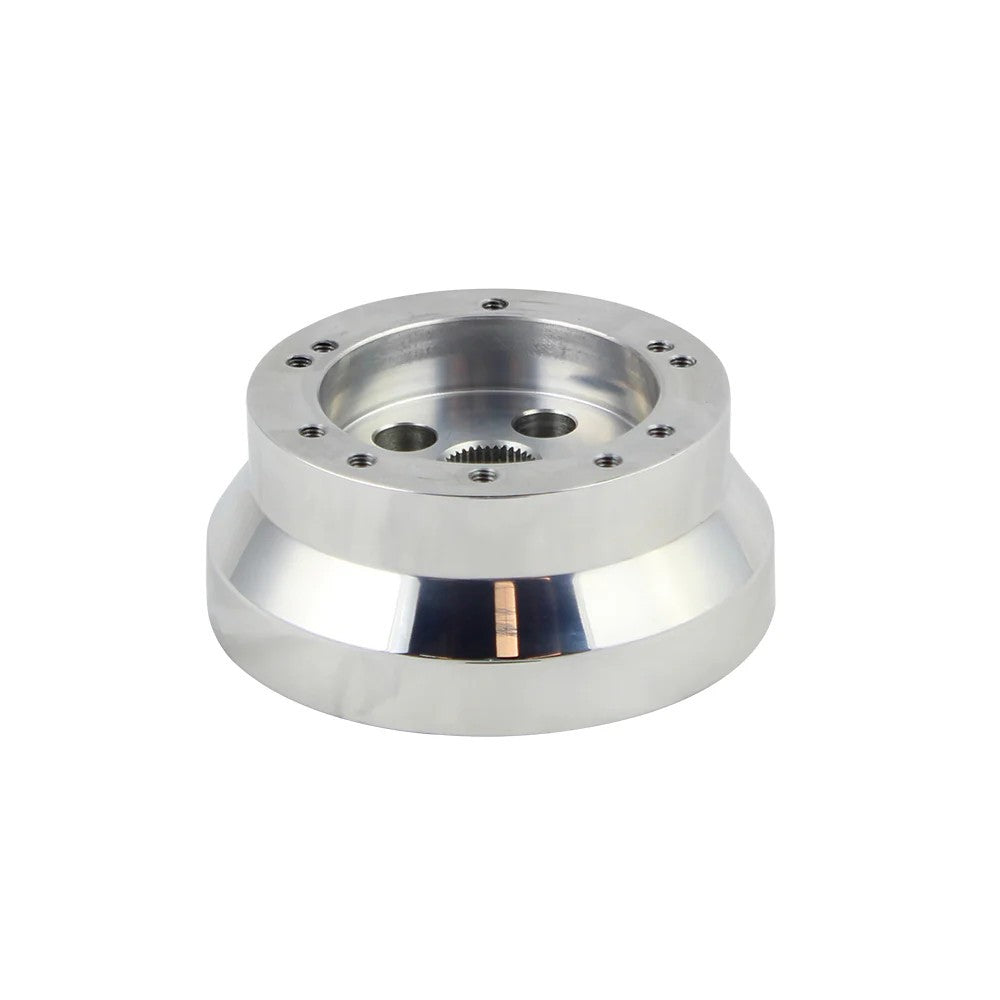 Polished Steering Wheel Adapter 5 & 6 Hole 69 -94 GM, Chevy, Buick - One Piece