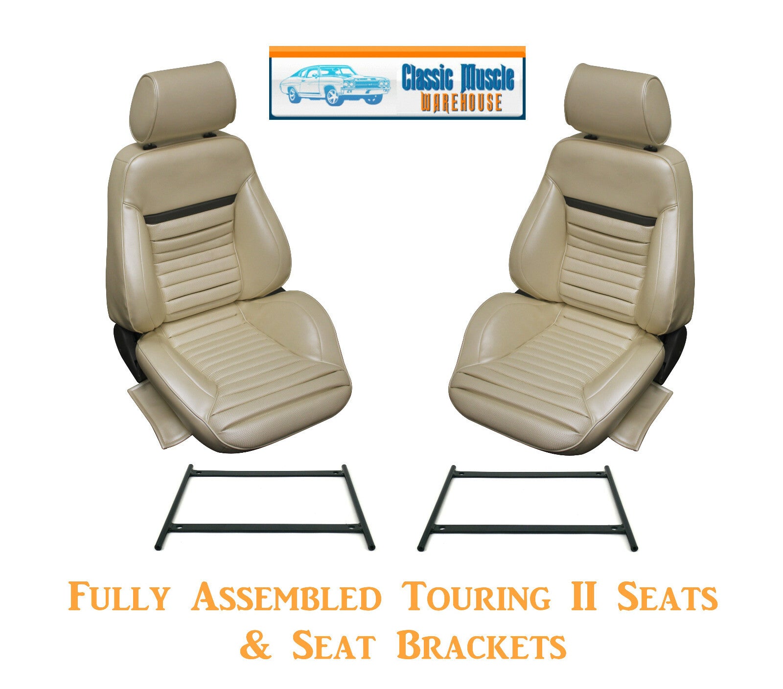 Mach 1 Touring II Fully Assembled Seats & Brackets 1970 Mustang - Any Color