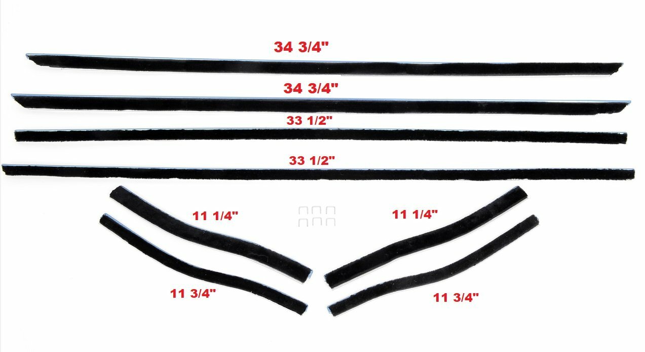 1965-66 Mustang Coupe/Convertible Window Felt Weatherstrip Kit - 8 piece kit
