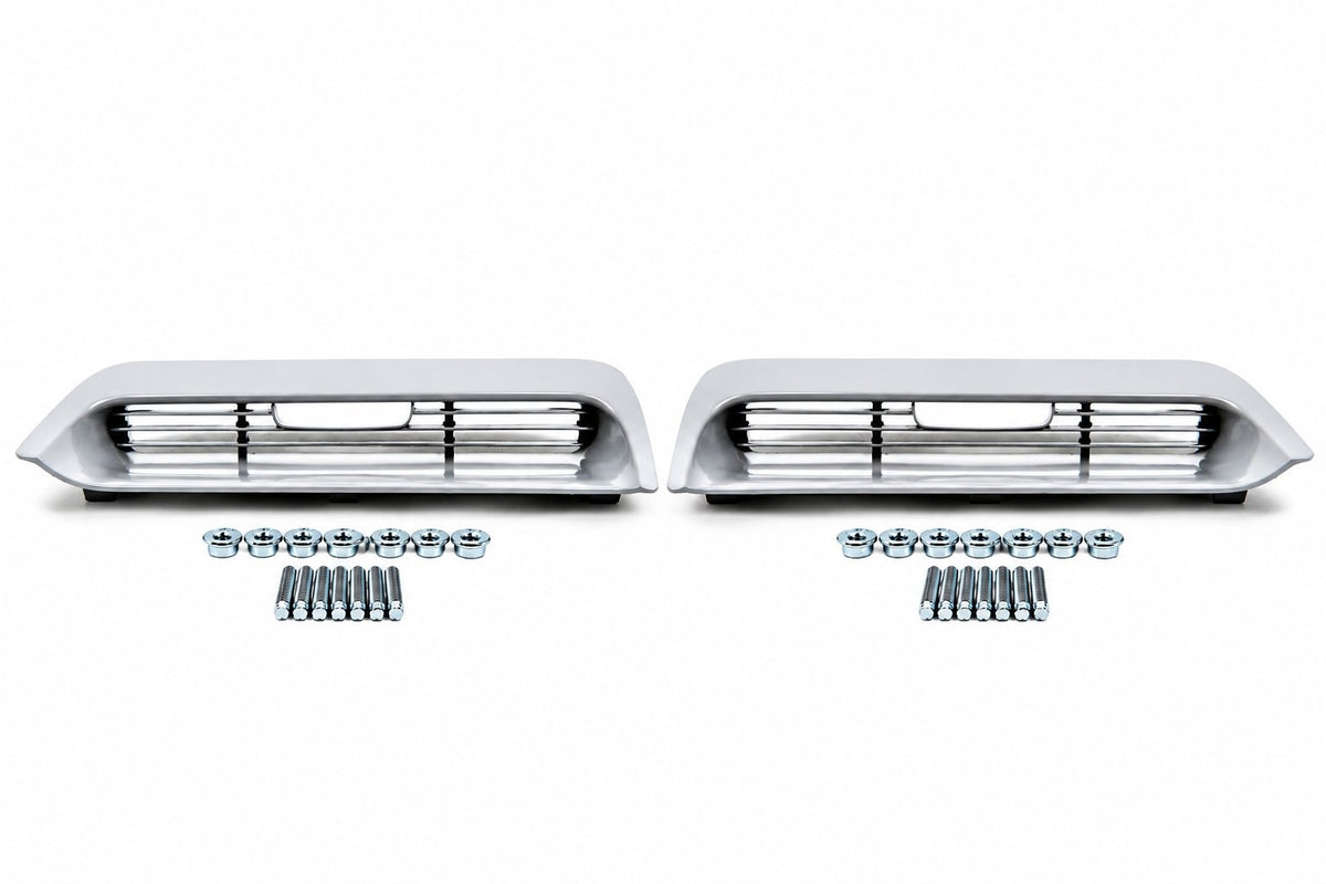 1967-1968 Ford Mustang Hood Turn Signal Housings & Grille Inserts Pair LH RH