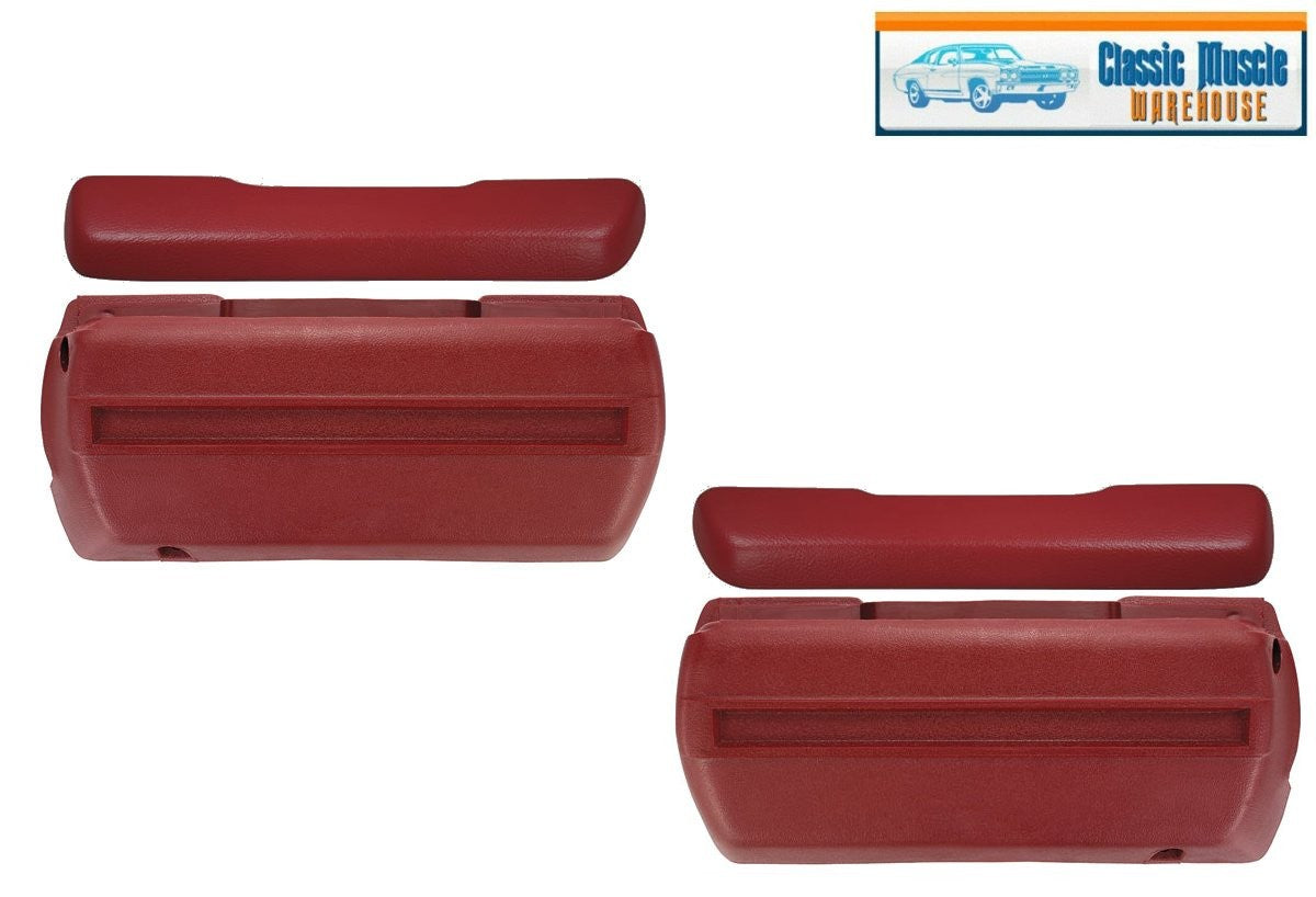 1968 - 1972  Chevy & Oldsmobile; Front Arm Rest Base & Pads - Red