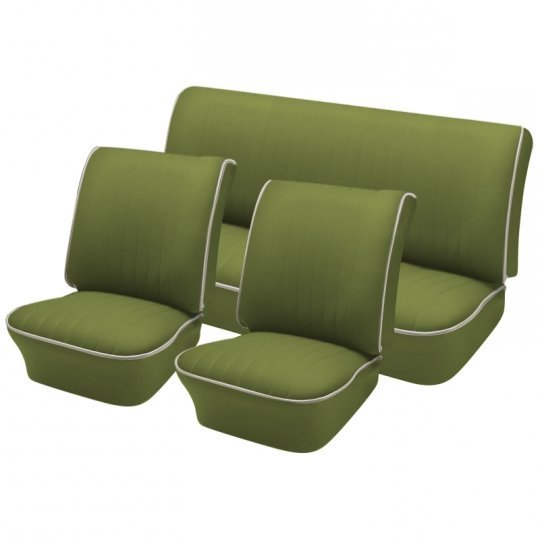 1954 - 1955 Volkswagen VW Bug OEM Classic Seat Upholstery, Front/Rear, Pea Green