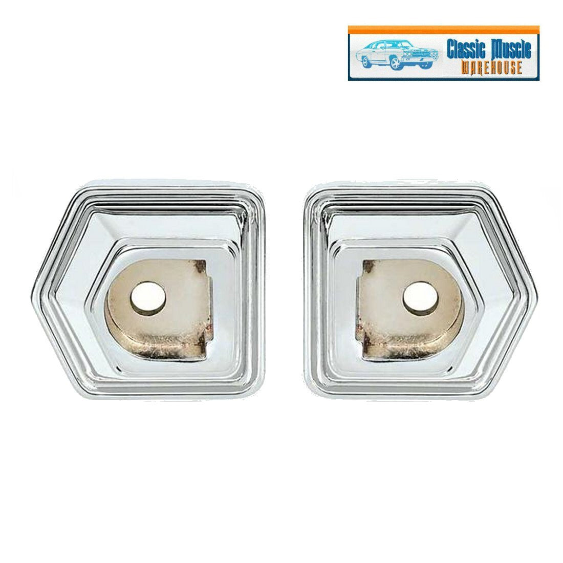 1969 Camaro Dash Grab Handle Chrome Bezels - PAIR - K206 OER