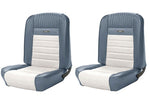 1964 - 1966 Mustang Coupe Front & Rear Deluxe PONY Upholstery Blue & White, TMI