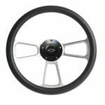 Chevy Pick Up Truck Black Fiber & Billet Steering Wheel Kit 1948 - 1959 Truck