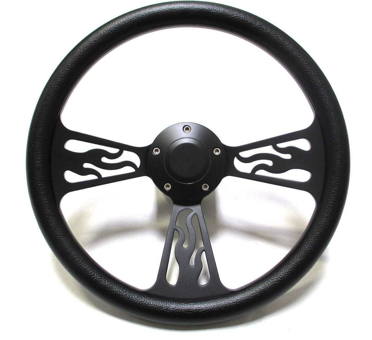 1969 -1993 Buick Steering Wheel Black Billet Flamed Design WITH ADAPTER/HORN