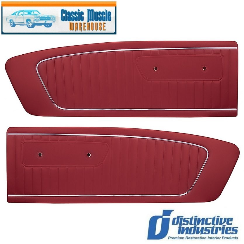 Red Door Panels for 1964 1965 Mustang by Distinctive Ind. - IN STOCK