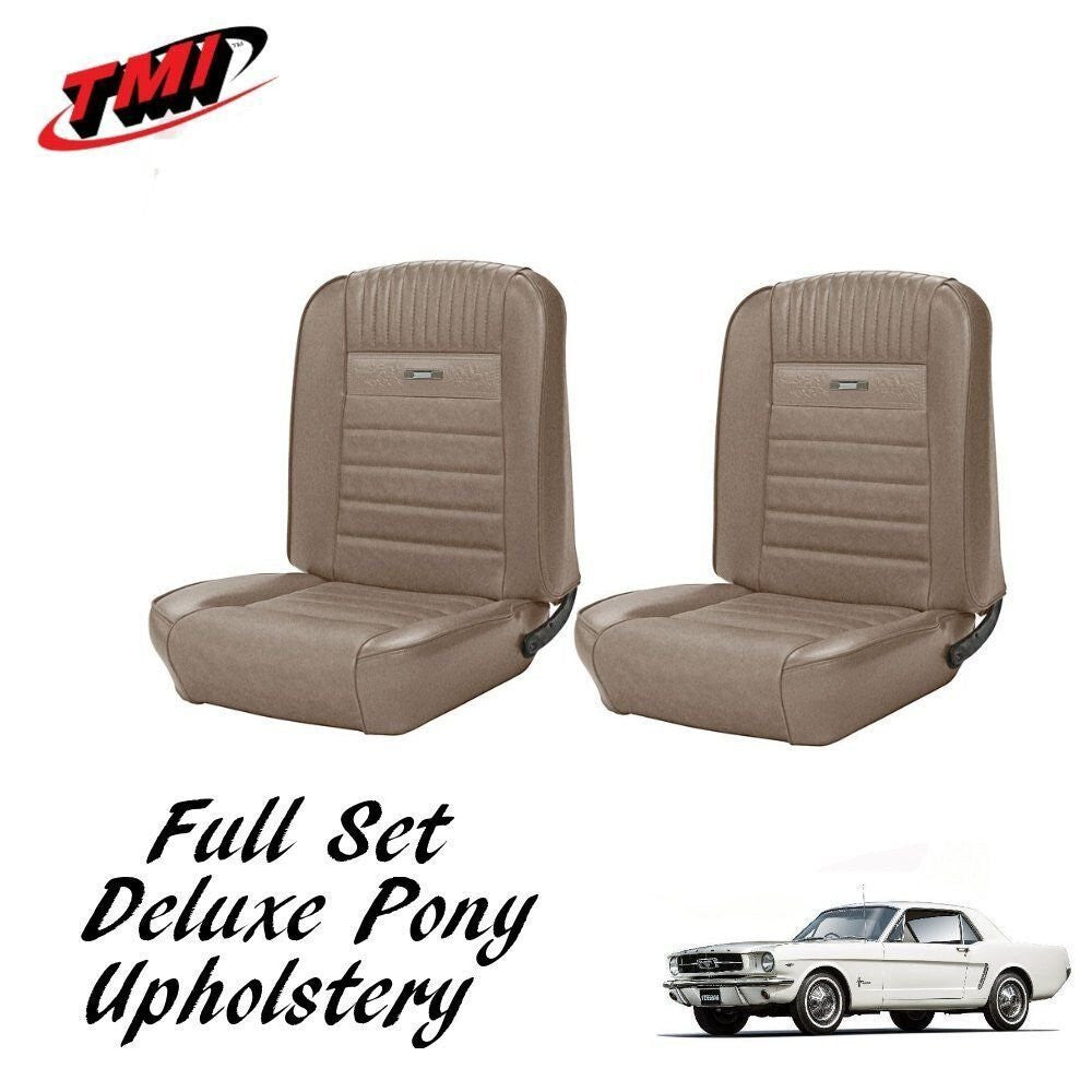 1964-66 Mustang Convertible Front & Rear Deluxe PONY Upholstery, Palomino