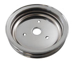 Chromed Steel 2 Groove Crankshaft Pulley 1955 - 1968 SBC W/ Short Water Pump