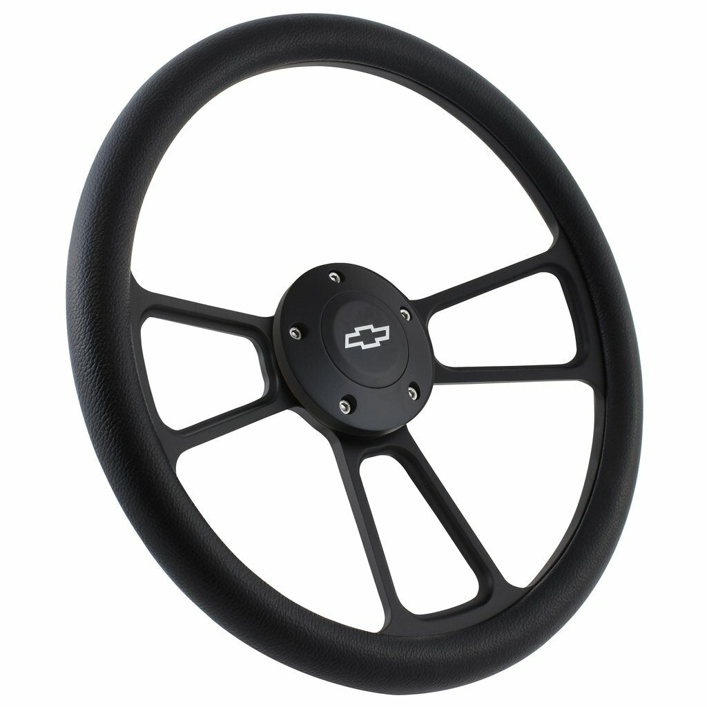 Steering Wheel Kit Black Leather & Black Billet 1995-02 Chevy Full Size Trucks