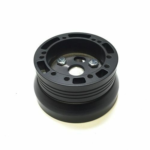 1955 -1956 Chevy Cars Black Billet Adapter, fits 5 & 6 Hole Wheels, Grant, MOMO
