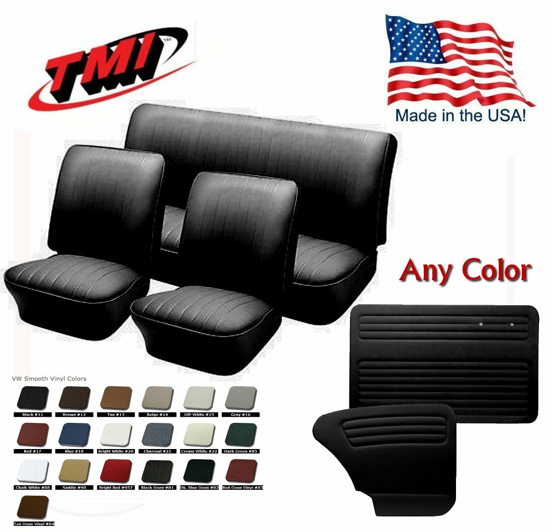 1958 - 64 VW Bug Smooth Vinyl Seat Upholstery and Door Panel Set - Any Color