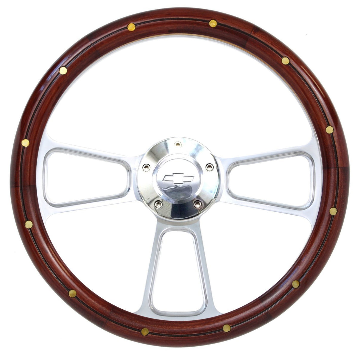 Wood Steering Wheel & Billet Adapter for 1974 - 1994 Chevy Blazer, Suburban, C10