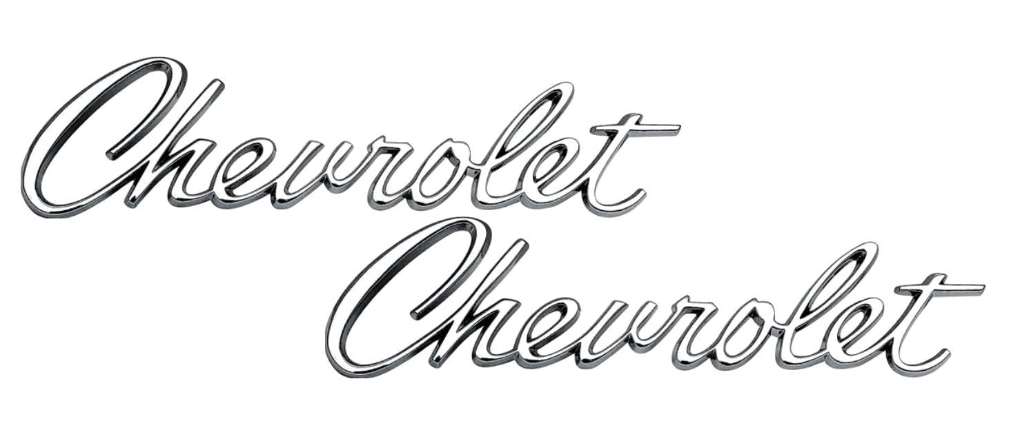 1967 Camaro Chevrolet Script Emblem Pair- Authentic GM Part - 3910000