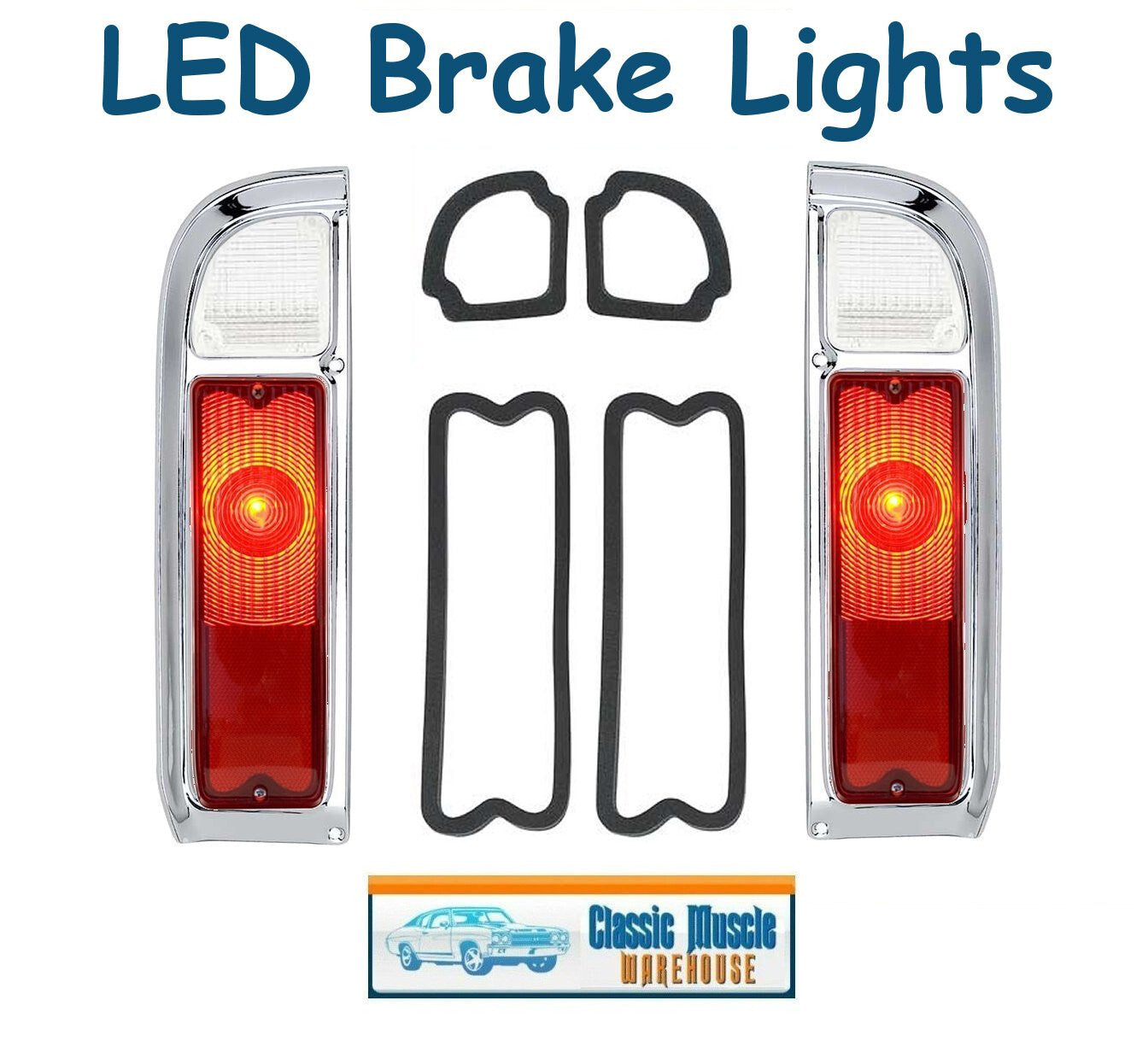 1969 - 72 Chevy Fleetside Pickup, Blazer, Jimmy LED Tail Light Bezel & Lens Kit