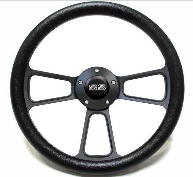 1964 - 1965 Chevelle, El Camino Black Vinyl Steering Wheel SS Horn Kit, Adapter