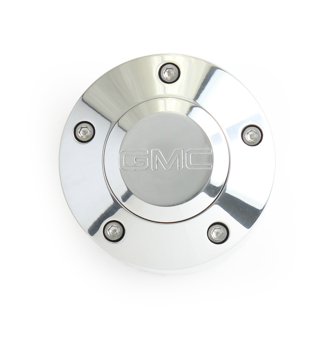 Laser Engraved Billet Five Hole Horn Button with GMC Logo - Forever Sharp