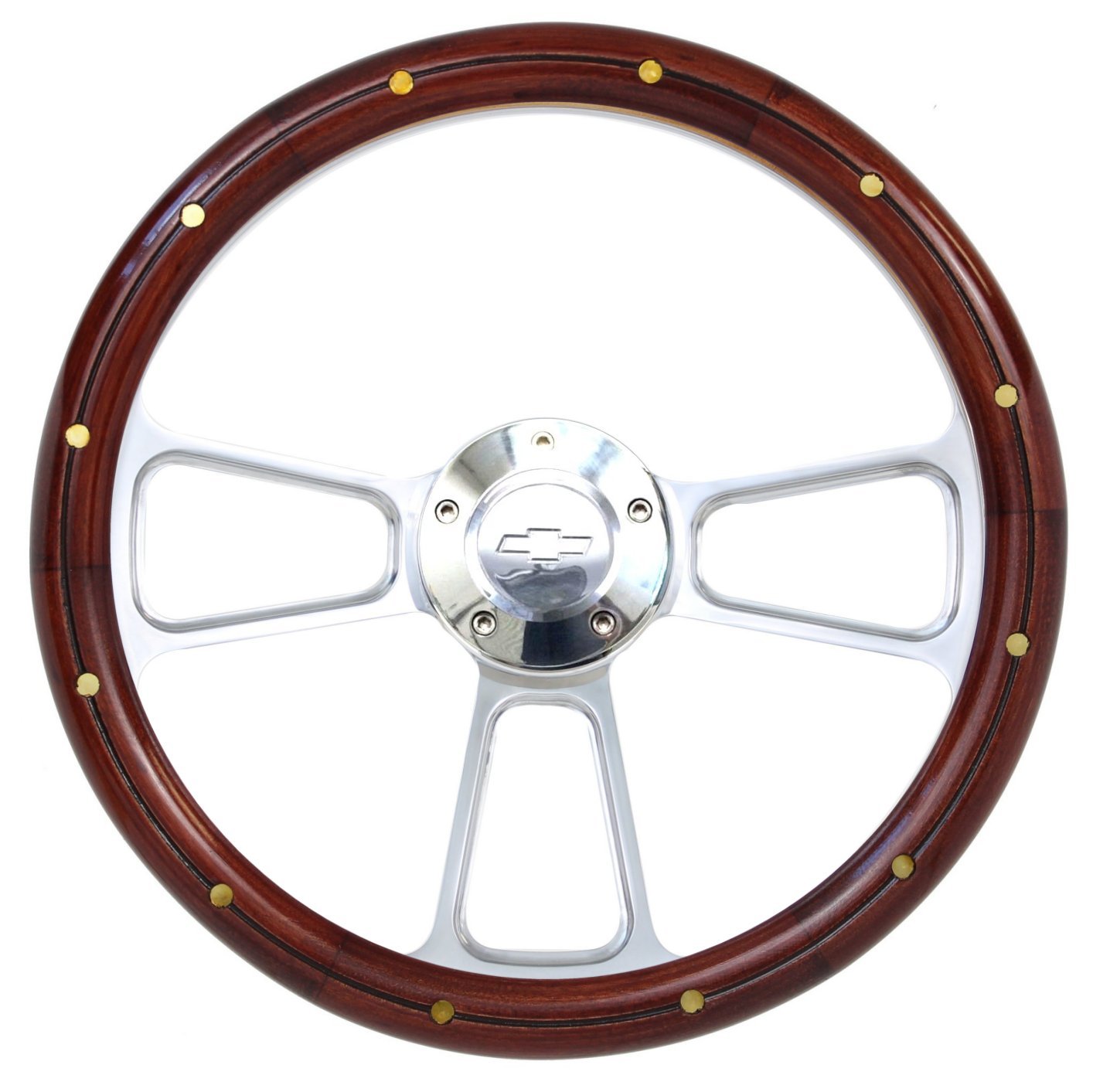 1957 -1963  Chevy Full Size Cars Real Wood & Billet Steering Wheel & Adapter